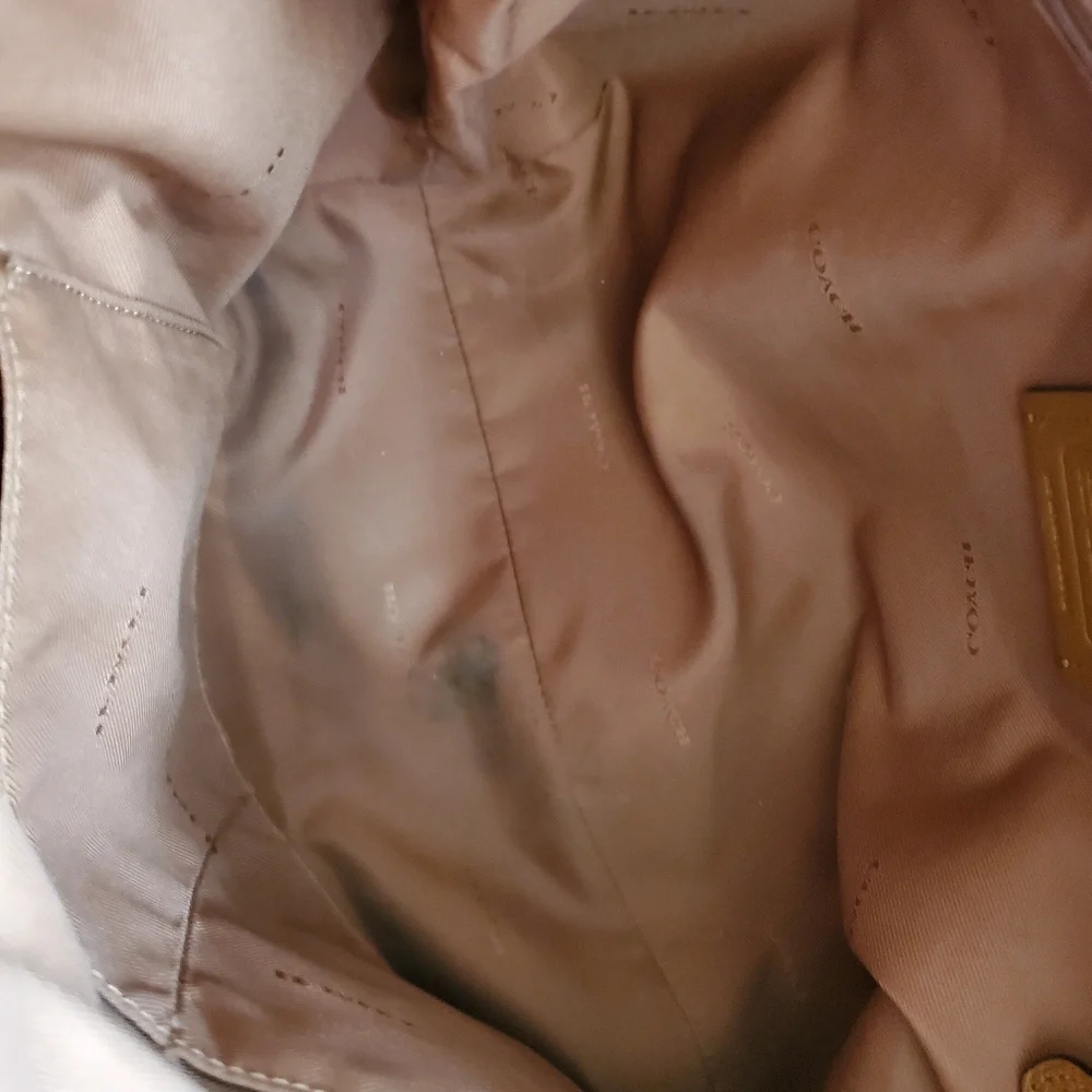 Coach Handbag Taylor Tote Bag Pebble Leather Purse 38312 I'm British Tan? - Picture 6 of 8